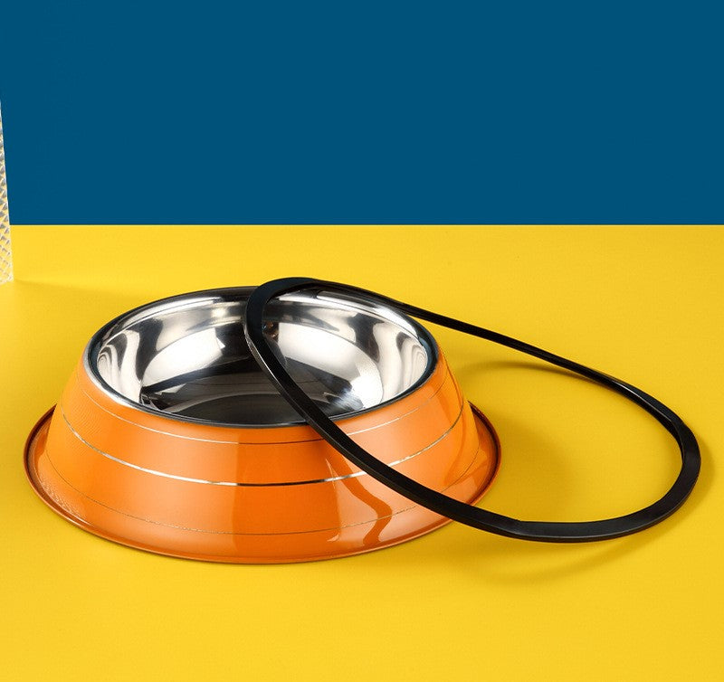 Stainless Steel Anti-Tipping Food & Water Pet Bawl