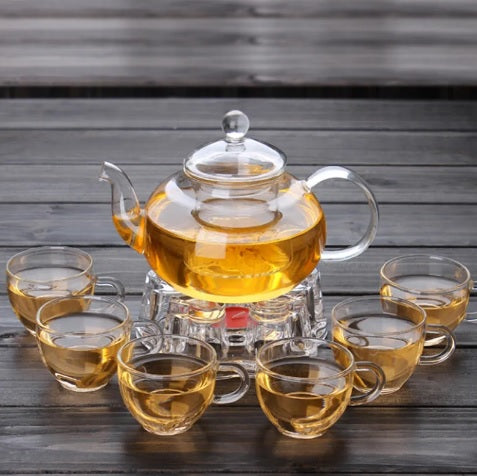 Glass Tea Kettle Set (Pot + 6 Cups)