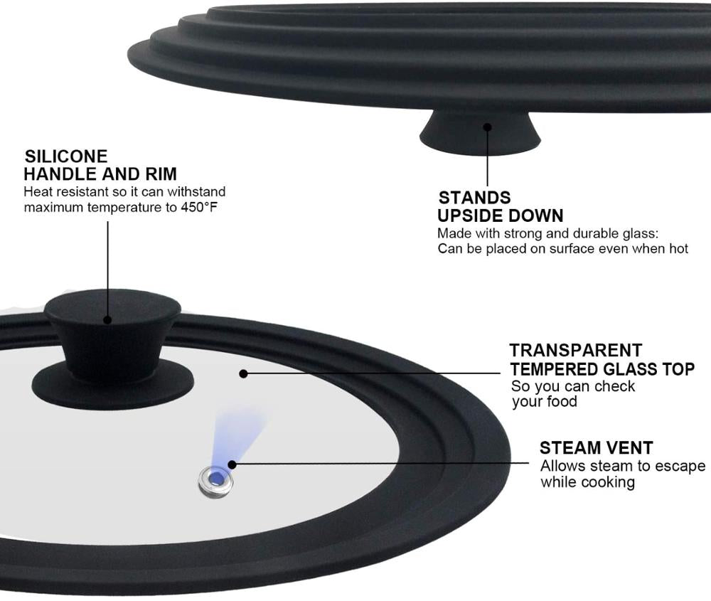 Tempered Glass Multifunctional Versatile Pot Cover