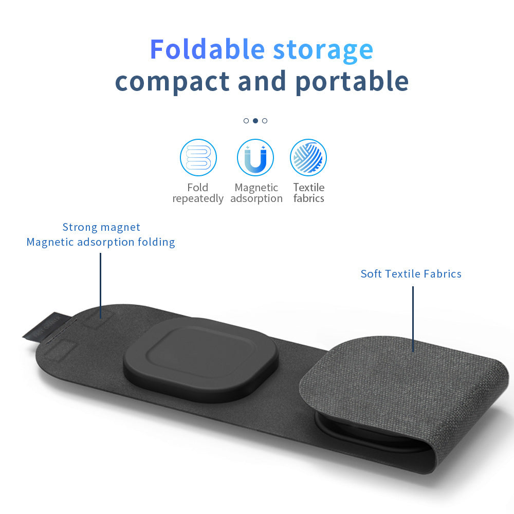 Foldable Magnetic 3 In 1 Wireless Charging Pad